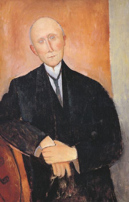 Amedeo Modigliani Seated Man with Orange Background (mk39) oil painting picture